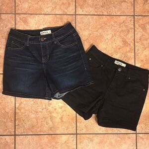 Dakota Blue and Black Denim Shorts Set